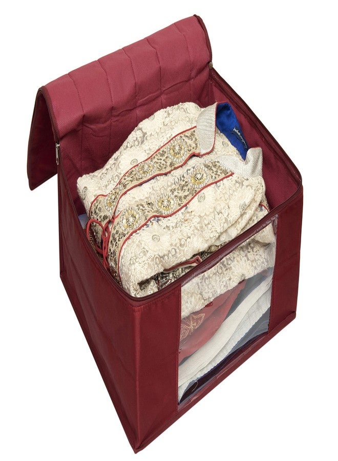 Homestrap Parachute Material Water Resistant 3 Layered Saree Cover - Maroon - Image 2